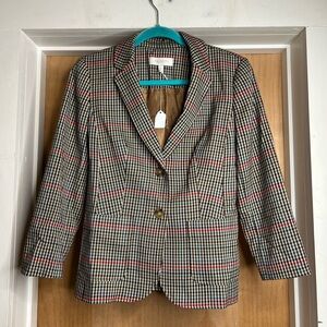 Talbots Women’s Green Red and Black Plaid Blazer. Size: Petite 6